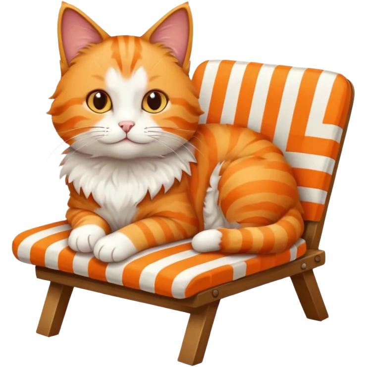 A cat laying on a chair emoji