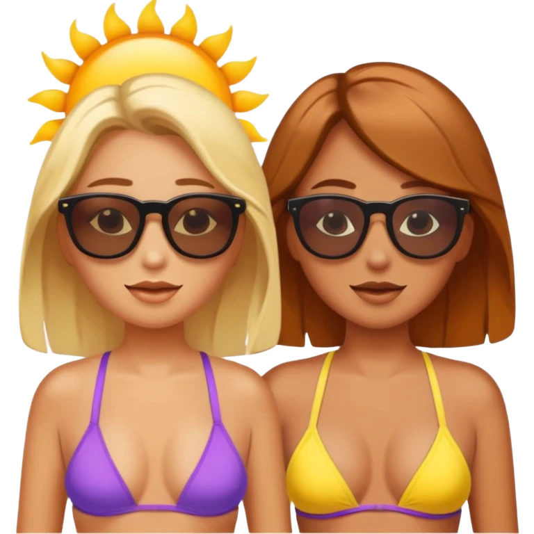 abstract art sun burned people on the beach emoji