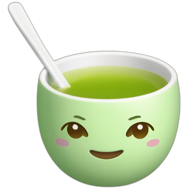 Japanese green tea handle less cup emoji
