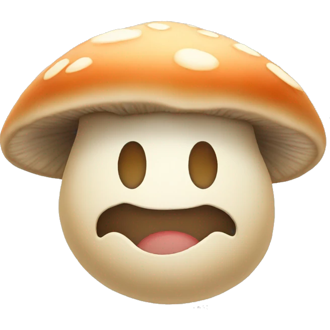 Mushroom Face rolling emoji