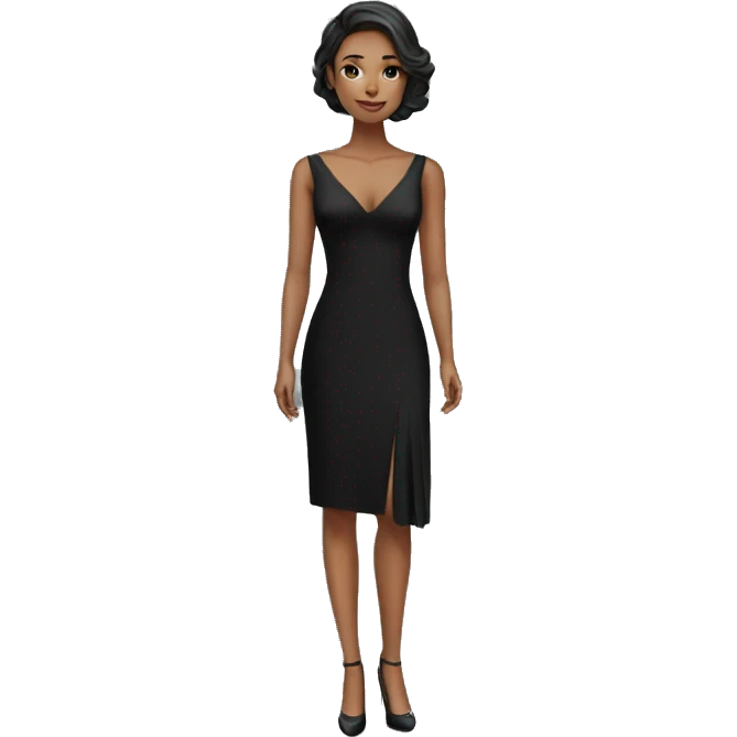 elegant girl in black dress emoji