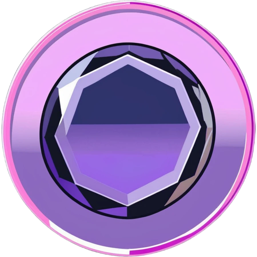 Round cut kunzite gemstone with holographic rainbow reflections, pink-purple crystal gem with brilliant facets emoji