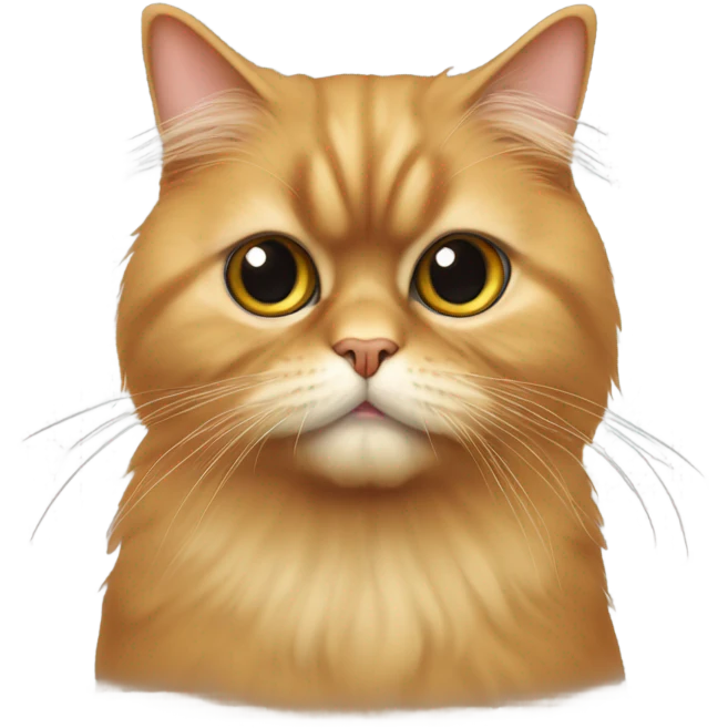 Flat face Persian ginger cat emoji
