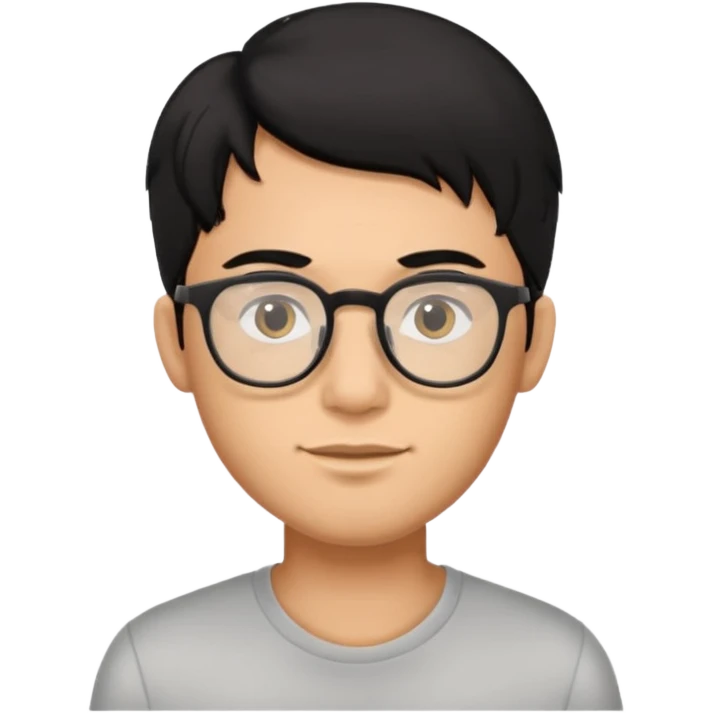 Black haired male with eyeglasses emoji