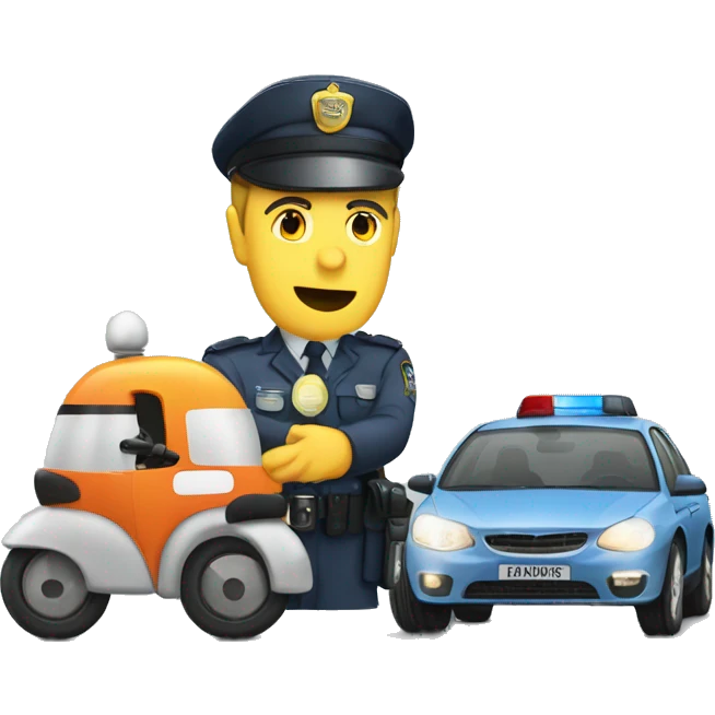driver being fined by a traffic police officer emoji