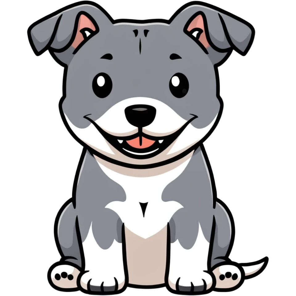 cute Staffordshire Bull Terrier dog with happy expression and strong body emoji