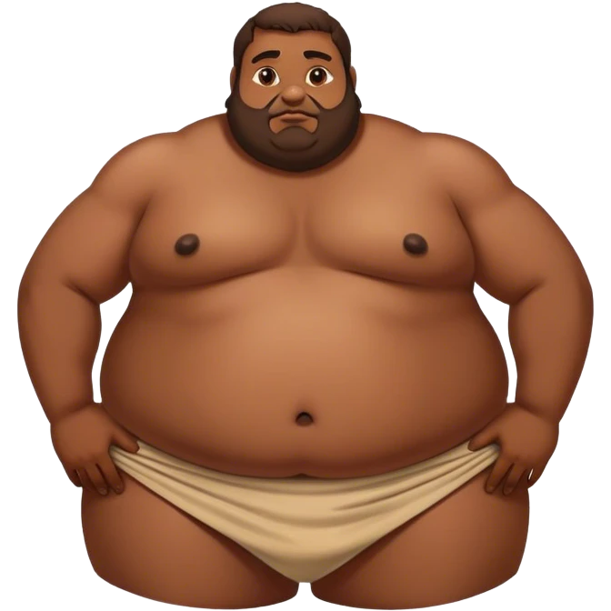 Fat man laying wearing loin cloth  emoji