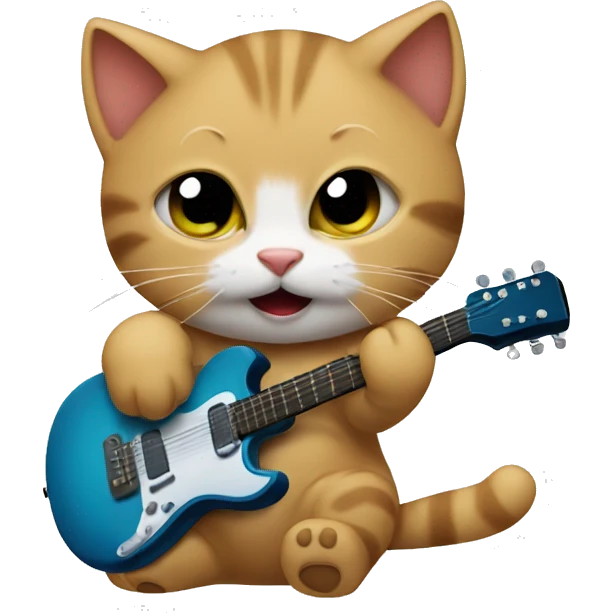 a kitten playing guitar emoji
