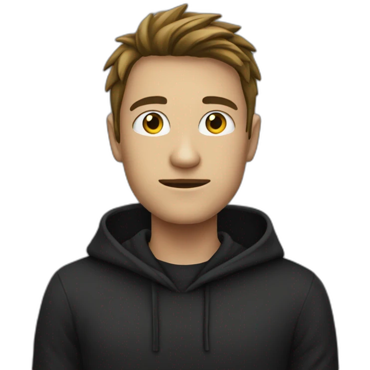 Hacker wearing black hoodie doing stop  emoji