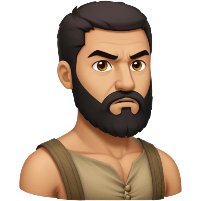 an angry Iraqi, in profile, chest-high emoji