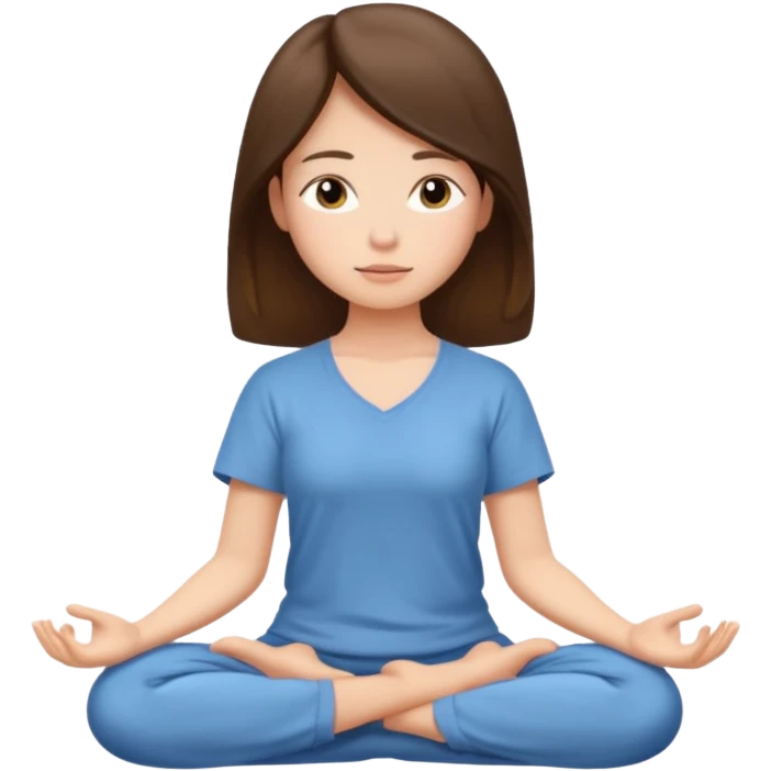 girl meditating with brunette hair  emoji