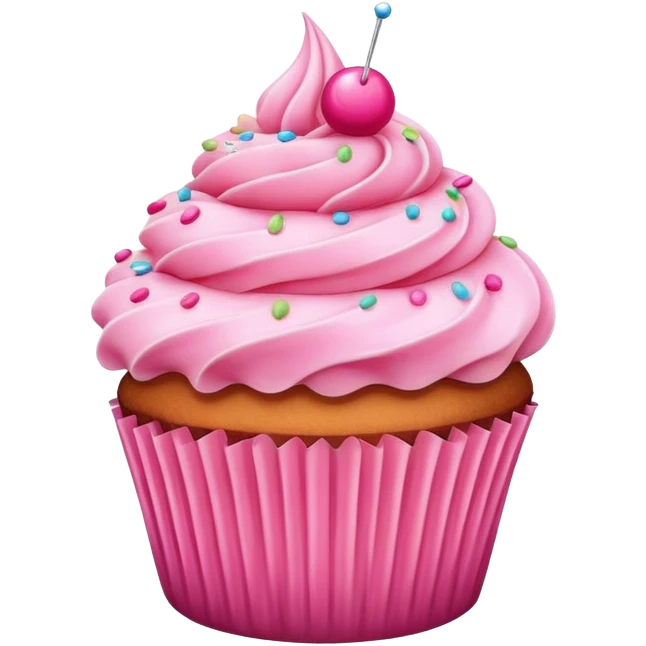 Cupcake with pink icing emoji