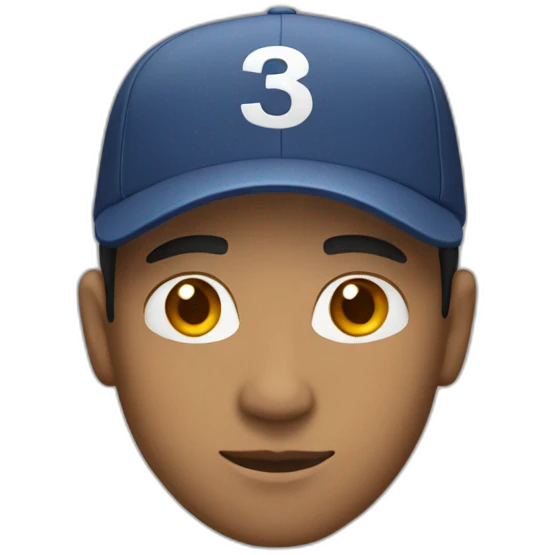 mixed race man with a cap saying emoji