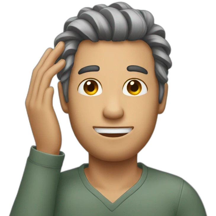 Man who put his finger in the hair emoji