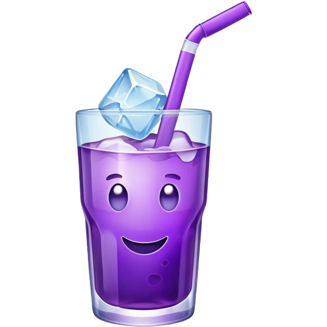 glass of grape koolaid with ice emoji