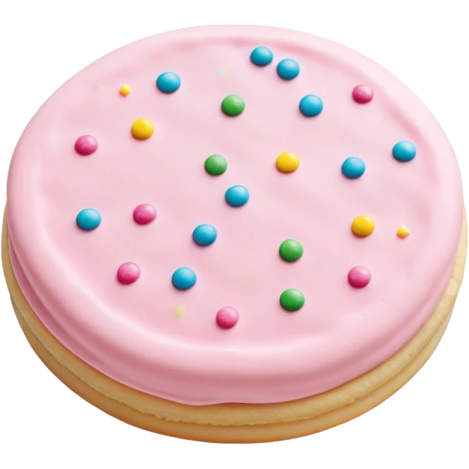 Light pink buttercream sugar cookies with sprinkles  emoji