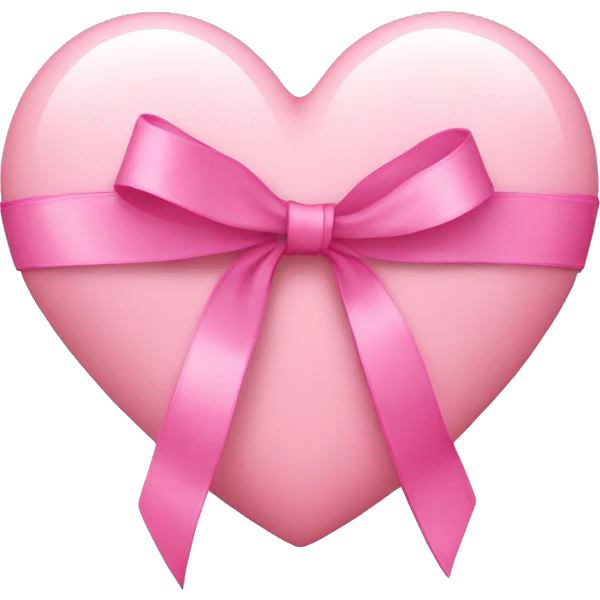 Light pink heart with pink ribbon emoji