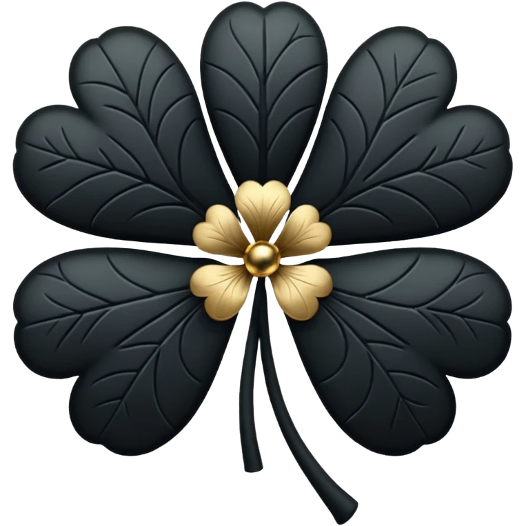 Trébol negro de cinco hojas emoji