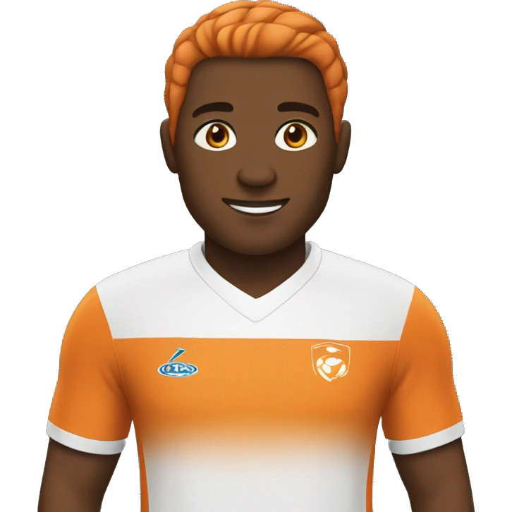 Soccer player with orang colored uniform emoji