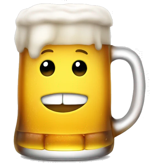Smiling Mug of beer with muscles  emoji