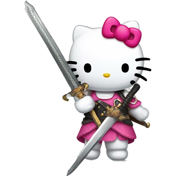 Hello Kitty with a sword emoji