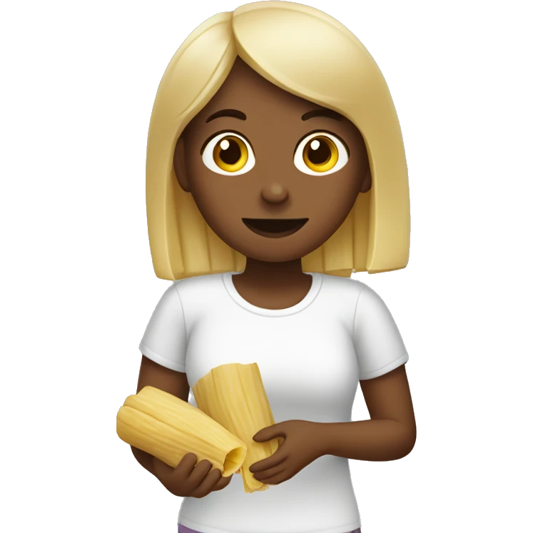 Girl eating tamales emoji