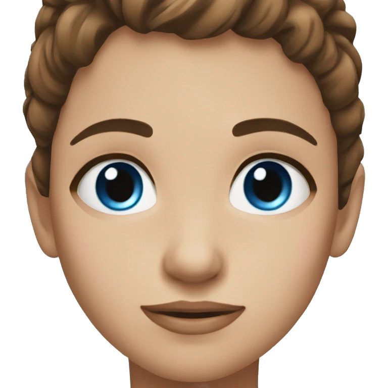 Pretty girl brown hair blue eyes emoji