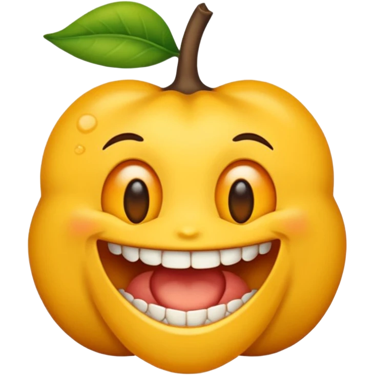 Emoji de pele preta com aparelho dentário bragets com os dentes a mostra bem amarelo emoji