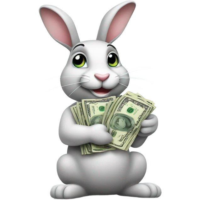 Rabbit with money emoji