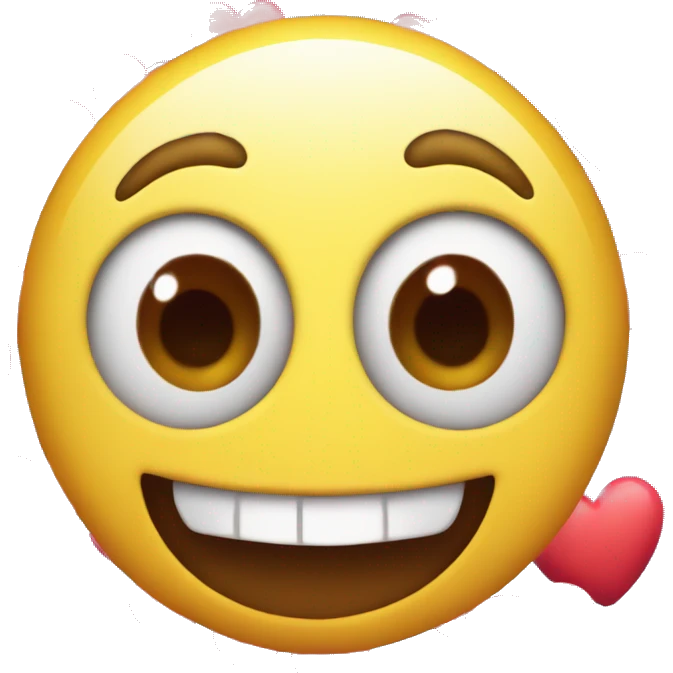 emoji with hearts instead of eyes with the mouth open to the right emoji