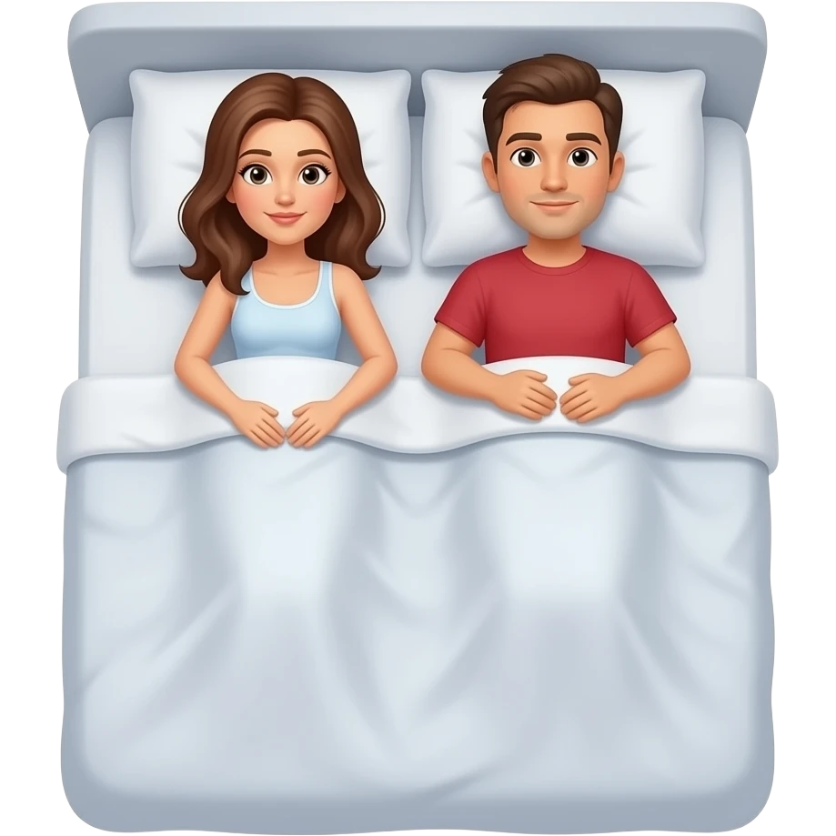 Une femme en levrette dans un lit  avec un homme emoji