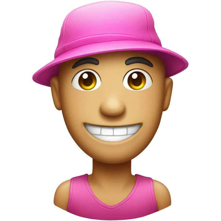 smiley with pink hat emoji