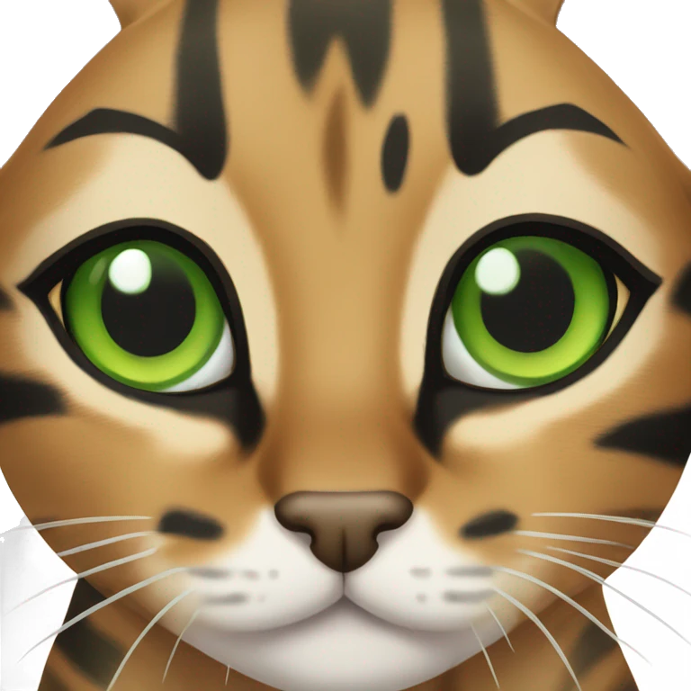 Bengal cat with green eyes emoji