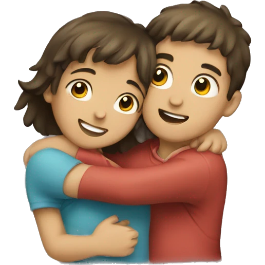 Boy and girl huging emoji