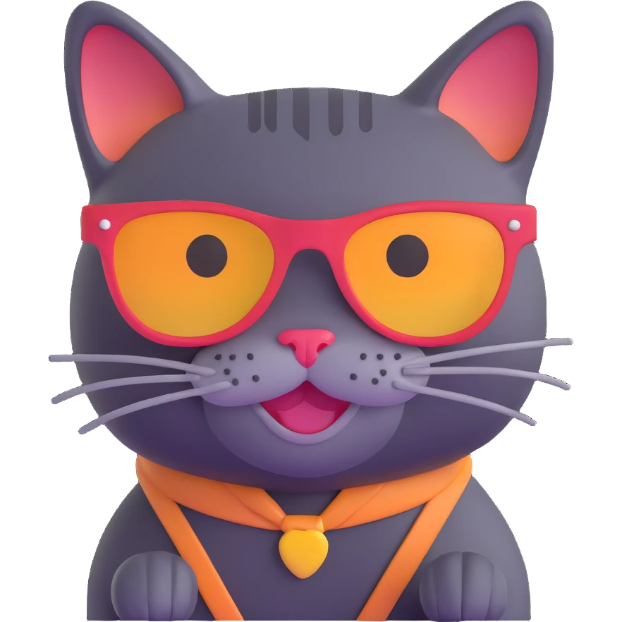 smiling cat with sunglasses emoji