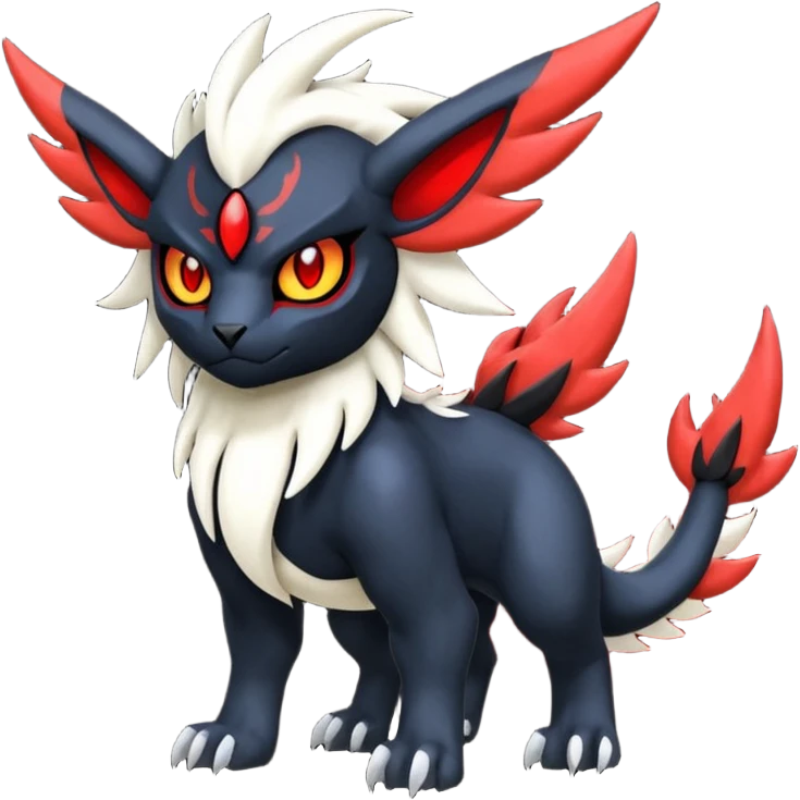 Handsome cool badass edgy Absol-Litten-Guilmon-Giratina-Yveltal-Pokémon-Fakémon-fusion-hybrid-creature emoji