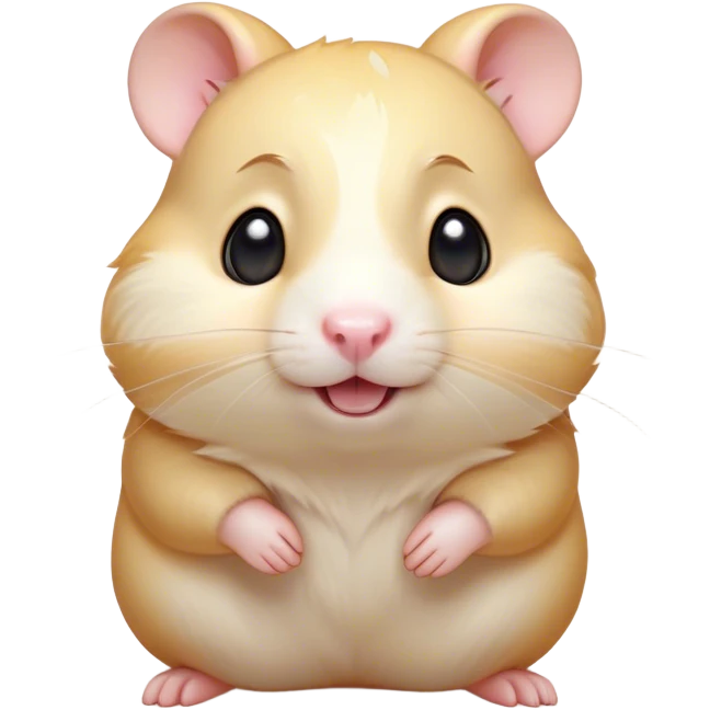 Cinematic Comical Cream Hamster Portrait Emoji, Head tilted dramatically with an exaggeratedly amused expression, featuring a striking cream coat with a luminous sheen, wide, expressive dark eyes filled with playful disbelief, Simplified yet hilariously expressive features, highly detailed, glowing with a slightly sassy glow, high shine, dramatic yet playful, stylized with an air of cheeky mischief, bright and endearing, soft glowing outline, capturing the essence of a spirited and over-the-top hamster, so meme-worthy it feels like it could side-eye its way into internet fame instantly! emoji