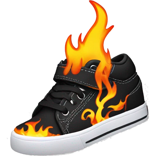 heelys shoe with flames coming off the back emoji