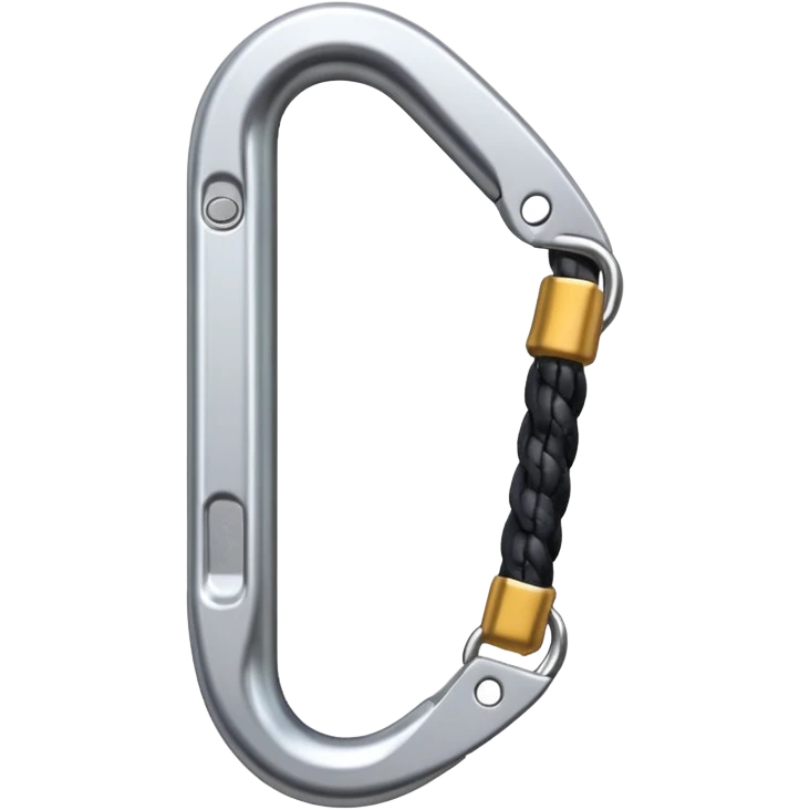 a carabiner for climbing, realistic metal, soft gradients, subtle shine emoji