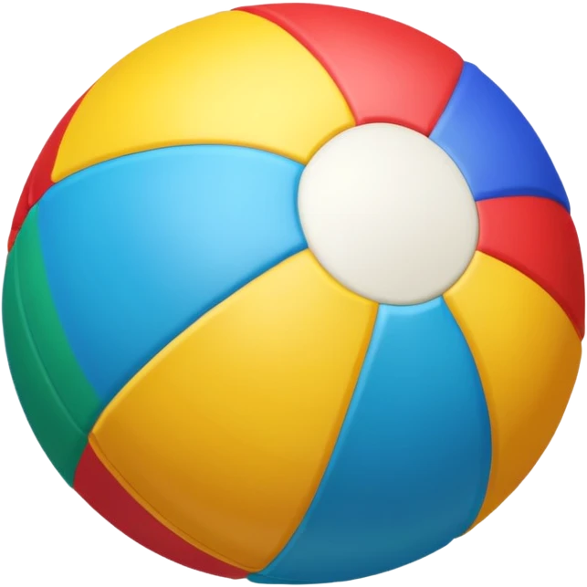 A colorful beach ball with a pattern of bright summer colors. emoji
