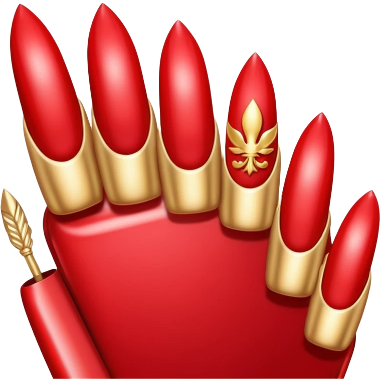 Long nails manicure design  emoji