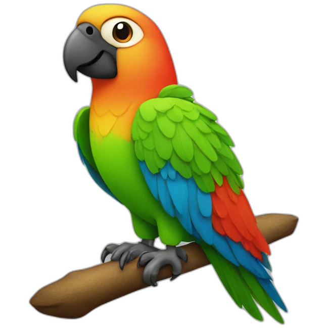 the parrot looks straight ahead emoji