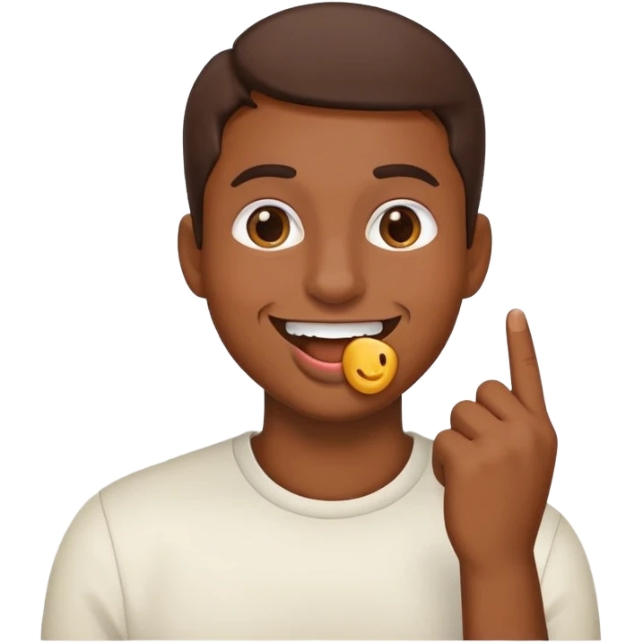 emoji qui met son doigts dans sa bouche qui a l’air de recevoir un compliment  emoji