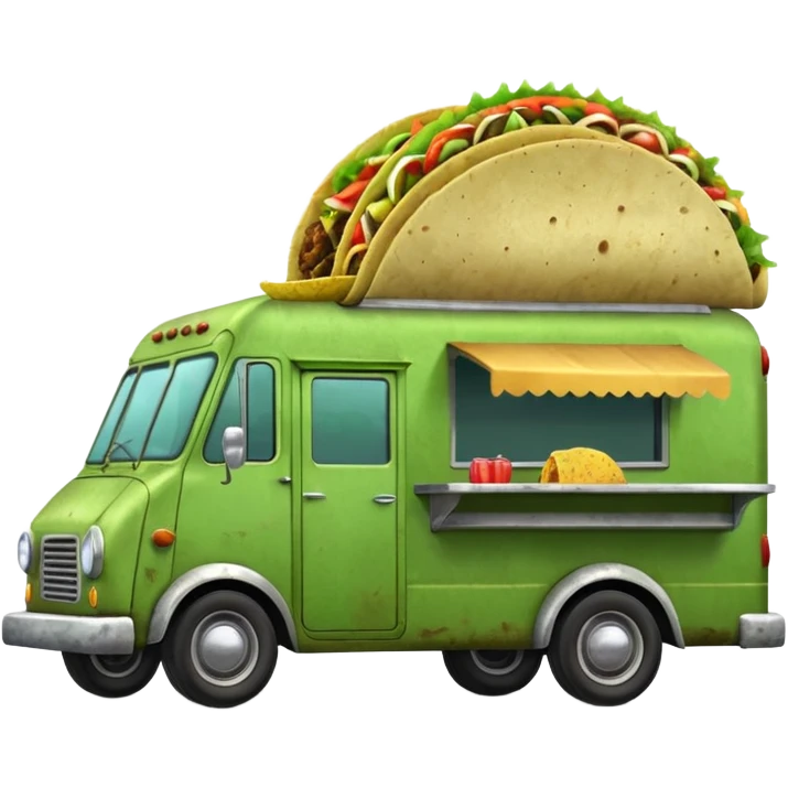 Green tacos truck. emoji