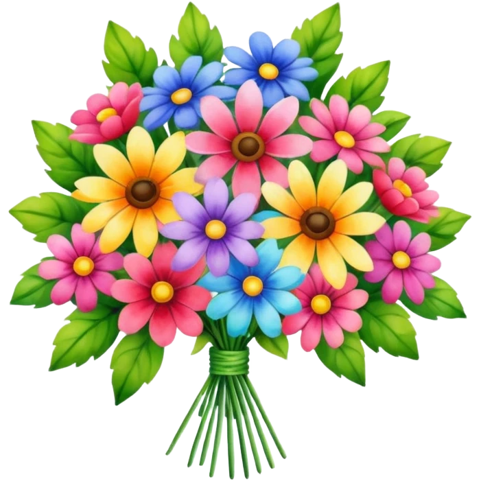flower bouquet, watercolor art style emoji
