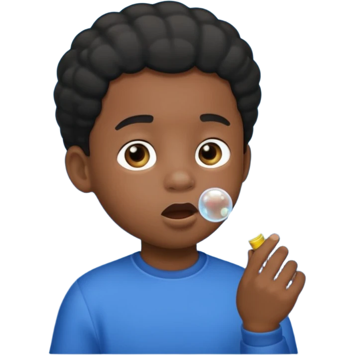 Bubble Blowing black Kid emoji