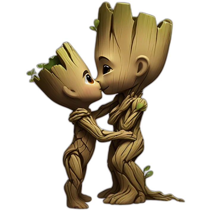 baby groot kiss emoji