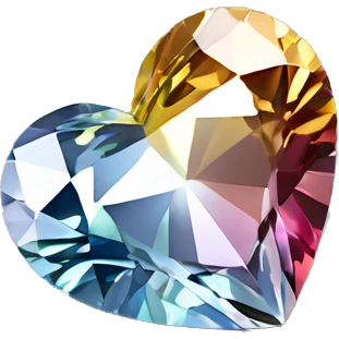 Heart shaped 56-carat mix color diamond emoji