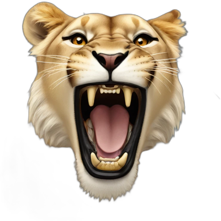 Lioness roaring emoji
