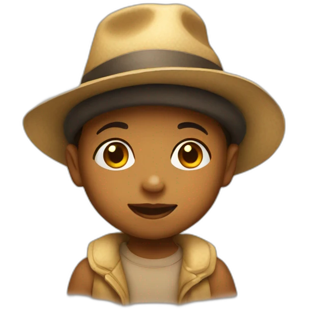 Toddler with a hat emoji
